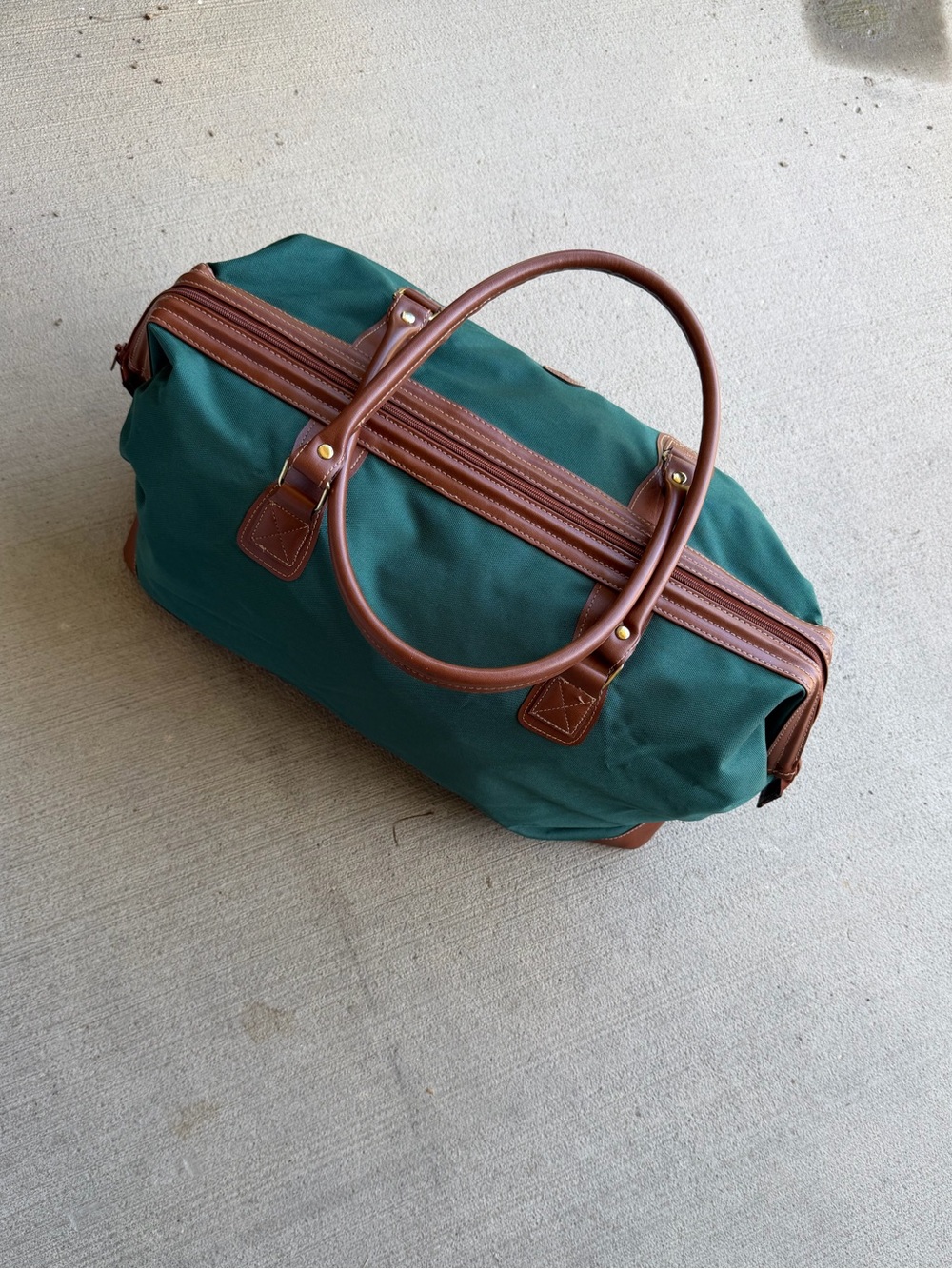 Vintage Polo Ralph Lauren Duffle Bag Mens Green Canvas Large Weekender 90s - Picture 4 of 14